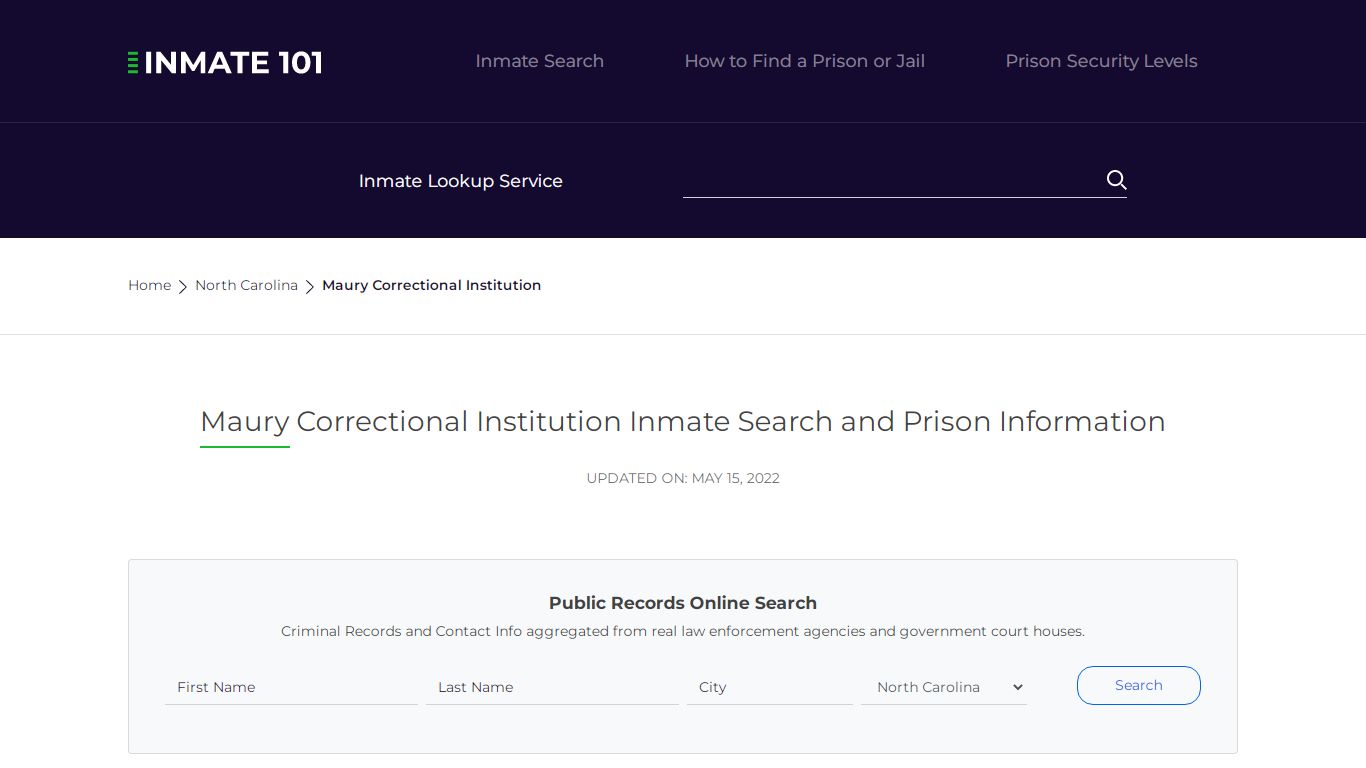 Maury Correctional Institution Inmate Search, Visitation ...